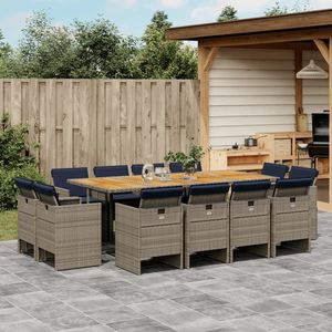Ensemble de 12 chaises de salle à manger pour patio en gris brun et bleu marine pour ensembles de jardin - Product Image 1