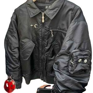 Men's Retro Winter <b>Jacket</b> High Street Style Heavy Coat <b>Fur</b> Decoration <b>Hooded</b> Metal Zipper Casual Bomber OEM Service Available - Product Image 5