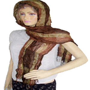 Elegant Women's Chiffon Scarf Striped Long Multi-Functional <b>Head</b> <b>Wrap</b> All Seasons Daily Wear - Product Image 1
