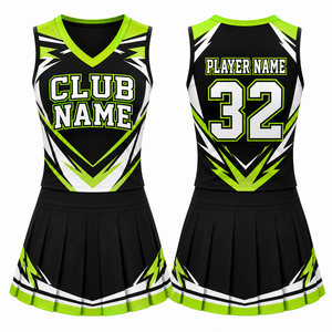 Uniformes de Animadoras Personalizados MEGA MAPLE de Spandex, Negro, Verde y Blanco, Impresión por Transferencia de Calor, Kit para Equipo Adulto, Nombre y Número del Jugador 32 - Product Image 1