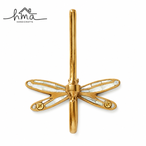 Solid Brass Mother of Pearl Wall Hook Decorative <b>Coat</b> Towel <b>Robe</b> Hat Key Holder Gold Finish Heavy Duty Wall Mounted Hook - Product Image 3