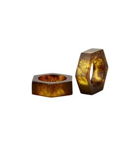 Anillos de Servilleta de Resina Artesanal de la Mejor Calidad, Diseño de Caparazón de Tortuga, Clásico Estilo Shan India, Decoración de Mesa Unisex para Bodas y Celebraciones - Product Image 3