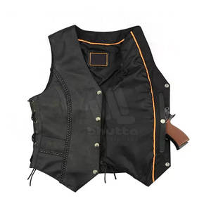 Chaleco de Cuero para Mujer al por Mayor, Personalizado, Resistente al Viento, Ecológico, Transpirable, de Alta Calidad - Product Image 3
