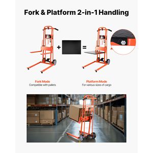 Carrello Elevatore Manuale con Verricello, Altezza Massima di Sollevamento 42.9, Capacità 330 Libbre, Carrello Portapallet Multifunzionale, Sollevatore di Materiali con Verricello, Portata Nominale 3 Tonnellate - Product Image 5