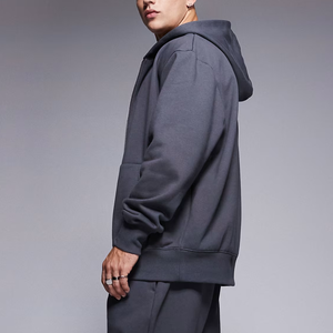 Sweat à capuche zippé vintage délavé à l'acide de haute qualité, 100 % coton French Terry, broderie personnalisée, streetwear homme uni sur mesure - Product Image 3