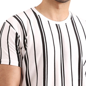 Camiseta de Algodón Rayado Preencogido, Corte Clásico, Ropa Transpirable de Verano, Venta al por Mayor, Camiseta Sublimada Transpirable Lisa 2026 - Product Image 4