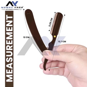 Rasoir de Barbier Professionnel de Précision Fabriqué en Usine Finition Marron Élégante Faible MOQ Rasoir Droit de Haute Qualité - Product Image 6
