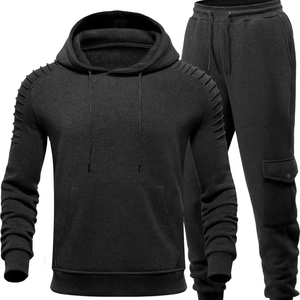 Men's 2-Piece Winter Tracksuit Set Pullover Hoodie Sweatsuit 100% Cotton Quick Dry Casual Jogging Athletic Drawstring Sports - Product Image 1