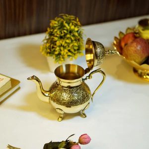 Oriental <b>brass</b> teapot Decorative floral teapot <b>Antique</b> <b>brass</b> kettle <b>Brass</b> teapot with lid Floral design water pot - Product Image 5