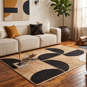 arge Handmade Jute Area <b>Rug</b> 9 × 12 ft <b>Natural</b> Rustic Home Carpet Eco <b>Natural</b> <b>Fiber</b> Jute <b>Rug</b> 9 × 12 ft Handmade Room Floor Cover - Product Image 3