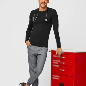 Uniformes Médicos para Hombre al por Mayor, Camisetas de Trabajo Transpirables de Rayón y Spandex Elástico para Enfermería - Product Image 4