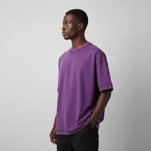 Nouveaux T-shirts Homme Hip Hop Oversize Tendance Écologiques Respirants Anti-boulochage Col Rond Manches Courtes avec Logo Imprimé DTF Personnalisé - Product Image 6