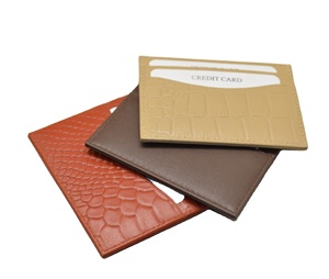 Porte-cartes minimaliste en cuir PU, motif crocodile, portefeuille fin, options de couleurs marron, orange, beige - Product Image 2