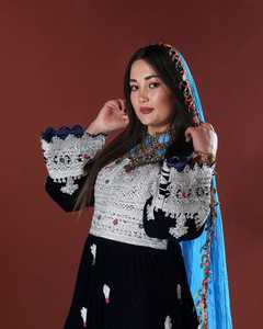 Women's Traditional Embroidered Cotton Maxi <b>Dress</b> Custom Color High Quality Export Afghani Casual <b>Dresses</b> - Product Image 3