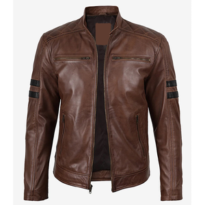 2026 OEM Tendances actuelles Vestes chauffantes en cuir de vachette marron Cogan pour hommes, haute qualité, faible MOQ, grandes tailles, mode hiver - Product Image 4