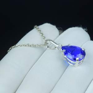 Pendentif en Tanzanite véritable, collier en argent sterling 925, cadeau d'anniversaire, bijoux tendance - Product Image 2