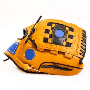 Premium Gogyal Sports Baseball Glove Yellow Leather Black <b>Stitching</b> Durable Design for Players Customizable Color Logo - Product Image 6