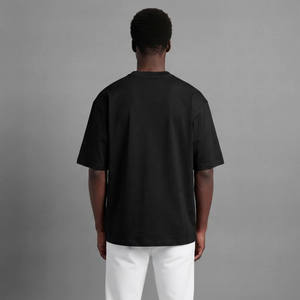 T-shirt pour homme, coupe classique, couleur personnalisée, blanc, rayures horizontales contrastées, manches courtes, col rond, jersey décontracté, tricoté, 100% coton - Product Image 6