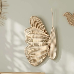 Décoration murale en rotin en forme de papillon, faite à la main, pour la décoration de la maison, du salon, de la chambre, de la chambre d'enfant et pour les décorations de fête. - Product Image 5