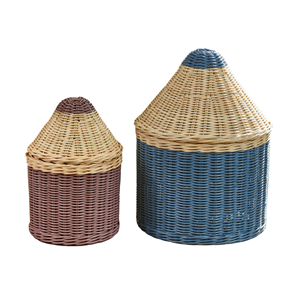 Cesta de ratán con forma de lápiz, venta al por mayor de fábrica en Vietnam, cesta tejida a mano para niños, cesta de ratán para almacenamiento de juguetes, color personalizable - Product Image 1
