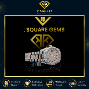 Nuevo Reloj de Lujo Unisex con Cristal de Zafiro, Resistente al Agua, Caja de Acero Inoxidable, Movimiento de Cuarzo Automático, Correa con Diamantes Moissanite - Product Image 2