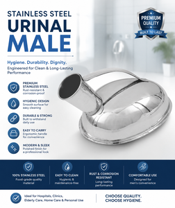 Urinoir masculin en acier inoxydable de qualité supérieure, hygiénique et durable pour usage médical et personnel - Product Image 1