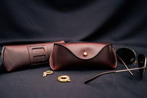 Vintage Genuine Leather Glasses Sleeve Luxury Soft Cowhide Pouch <b>Slim</b> Handmade Reading Eyewear Case Holder LGC-0026 - Product Image 2