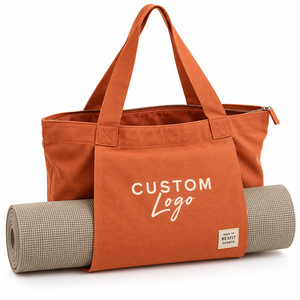 Sac fourre-tout en toile personnalisé pour tapis de yoga, avec doubles poignées d'épaule et compartiment principal spacieux pour le sport, le Pilates et le rangement en voyage - Product Image 1