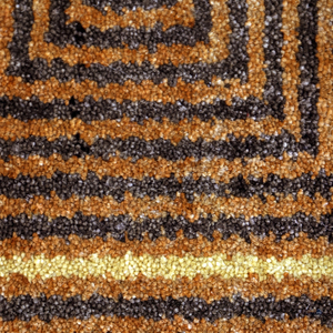 DECORDEC Amber Labyrinth Mustard <b>Brown</b> Hand Tufted Wool Rug Modern Interlocking Key Lattice Pattern Eco Friendly Non-Slip - Product Image 4