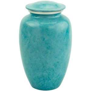 Urne funéraire bleu turquoise avec anneau d'accentuation argenté pour cendres et souvenir d'un adulte - Product Image 6