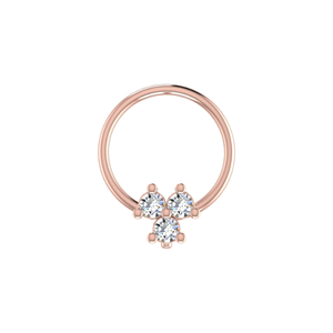 0.05 Carat 14K <b>Gold</b> Round Brilliant Cut <b>Nose</b> Pin-HI Color VS-SI Clarity - Product Image 2