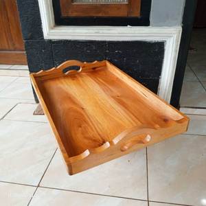 Plateau de service rectangulaire en bois écologique et durable, gravé, avec compartiments, pour apéritifs et collations de fêtes - Product Image 6