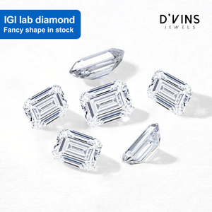 เพชร D'vins Jewels รับรองโดย IGI เพชรสร้างในห้องปฏิบัติการ 1 กะรัต 2 กะรัต 3 กะรัต 4 กะรัต 5 กะรัต D VVS VS ทรงเหลี่ยมมรกต เพชรเพาะเลี้ยงในห้องปฏิบัติการ - Product Image 1