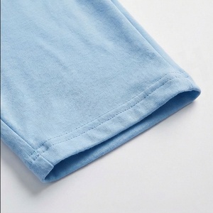 Conjunto de 2 Piezas para Mujer, Camiseta de Manga Corta Azul Claro y Pantalones Cortos por Encima de la Rodilla, Estilo Casual, Holgado, Tejido de Algodón y Elastano, Primavera, Talla S - Product Image 6