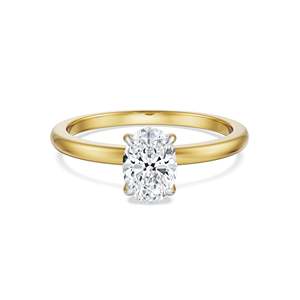 Anillo de Cóctel Clásico con Corte Oval Geométrico de Moissanita en Plata 925 con Baño de Oro para Mujer, Regalo para Compromiso, Fiesta o Boda - Product Image 5
