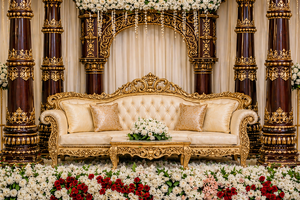 Mandapam de mariage élégant et majestueux de l'Inde du Sud, Mandap Manavarai pour mariage porte-bonheur, Grand Mandap de mariage Tamil, New York - Product Image 4