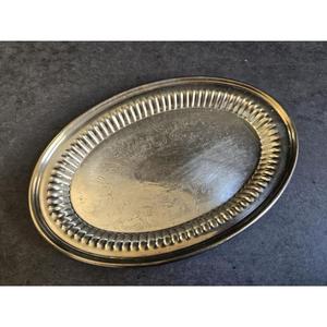 Italian Style Silver Oval <b>Plate</b> Custom Brass Border Design Dish Display <b>Plates</b> For Dinnerware Table <b>Decoration</b> Serving <b>Plate</b> - Product Image 6