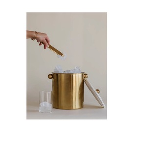Elegant Brass Ice Basket For Home <b>Bar</b> Counter Metal Ice Bucket For Cocktail <b>Drinks</b> Party Serving - Product Image 2