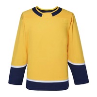Jersey Hoki Es Trendy OEM Service Pria 100% Poliester, Seragam Tim yang Dapat Dikustomisasi dengan Nomor, Pakaian Hoki Es Populer dengan Harga Terjangkau