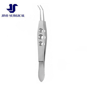 Forceps Guell DMEK manuel à ressort, à tiges angulées, à mâchoires lisses et arrondies, à poignée plate, pour ophtalmologie, microchirurgie et corne - Product Image 5