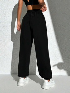 Women's High-Waist Loose Casual Striped Sports Yoga Pants Slimming Fitness <b>Cuffed</b> Leisure <b>Trousers</b> - Product Image 2