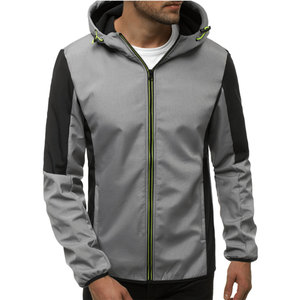 Vestes softshell à capuche personnalisées de qualité supérieure, design sur mesure, décontractées, unies, imperméables pour hommes - Product Image 1