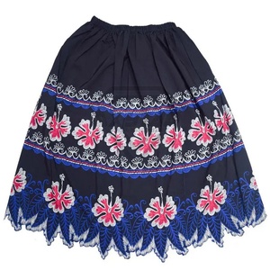Faldas Casuales de Algodón Ajustables de Alta Calidad para Mujer, Marca Altr Brothers OEM, Hasta la Rodilla, Estilo Vestido de Baile, con Apliques de Estampado Hawaiano - Product Image 4