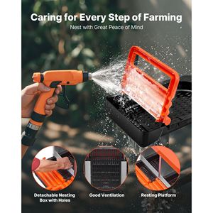 Nidi Metallici Anti-Corrosione per Galline, 10 Scomparti Inclinati, da 30 a 45 Pollici, Gabbie per Animali per Uso Stabile - Product Image 6