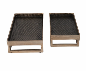 Plateau de service décoratif vintage en métal aluminium pour taille personnalisée et en forme de prix bon marché avec produit Offre Spéciale fait main - Product Image 4