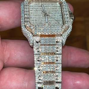 Reloj de Diamantes Cultivados en Laboratorio DEF de Alta Calidad, Diamantes Incoloros, Estilo Hip Hop - Product Image 4