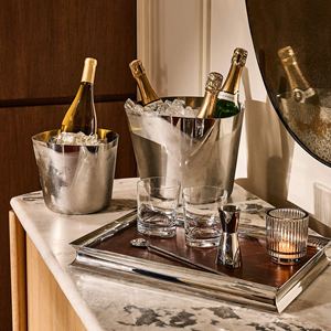 Wholesale Luxury Rectangular Acacia Wood Serving Tray Bulk Hotel Platter with Elegant Polished Silver Metal Frame Home Decor - Product Image 4
