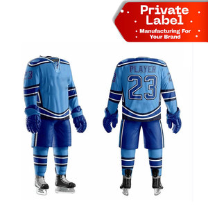 Uniforme de Hockey sobre Hielo con Estampado Gráfico Moderno, Ropa Deportiva Sublimada Personalizada, Uniforme de Hockey sobre Hielo de Manga Larga con Corte Atlético y Rayas - Product Image 1