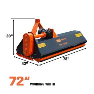Trinciaerba a flagelli TMG TFM72 da 72 pollici per trattori da 30-60 CV, con attacco a 3 punti e albero di trasmissione PTO, per uso domestico - Nuovo o Usato, Motore Incluso - Product Image 3