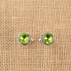 Nouvel Arrivage 2026 – Ensemble de Boutons de Manchette Artisanaux en Argent Sterling 925 avec Pierre Précieuse Péridot Cœur de Forêt pour Femme - Product Image 3